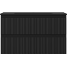 Mexen Rivel meuble de salle de bains 80 cm avec lavabo Otis, 2 tiroirs, rainuré, noir mat - 91A20-08047-2-BFF71-W18M71