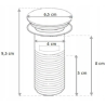 Mexen demi-siphone rond pour lavabo avec bouchon clic-clac, avec trop-plein, Chrome - 7992050-00