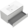 Mexen Rivel meuble de salle de bain 90 cm avec lavabo Otis, 2 tiroirs, rainuré, gris mat/blanc mat - 91A20-09047-2-BFF62-W18M01