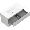 Mexen Rivel meuble de salle de bain 90 cm avec lavabo Otis, 2 tiroirs, rainuré, gris mat/blanc mat - 91A20-09047-2-BFF62-W18M01