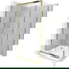 Mexen Apia cabine de douche coulissante 100 x 100 cm, transparent, or + receveur plat, blanc - 840-100-100-50-00-4010G