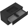 Mexen Rivel meuble de salle de bains 90 cm avec lavabo Otis, 2 tiroirs, rainuré, noir mat - 91A20-09047-2-BFF71-W18M71