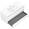 Mexen Rivel meuble de salle de bain 100 cm avec lavabo Otis, 2 tiroirs, rainuré, blanc mat - 91A20-10047-2-BFF01-W18M01