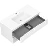 Mexen Rivel meuble de salle de bain 100 cm avec lavabo Otis, 2 tiroirs, rainuré, blanc mat - 91A20-10047-2-BFF01-W18M01