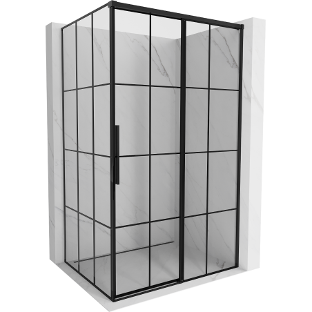Mexen Rox cabine de douche coulissante droite 135 x 120 cm, grille noire, noire - 8C2-135-120-70-77-P