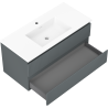 Mexen Rivel armoire de salle de bain 100 cm avec lavabo Otis, 2 tiroirs, cannelée, graphite mat/blanc mat -