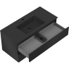 Mexen Rivel meuble de salle de bain 100 cm avec lavabo Otis, 2 tiroirs, rainuré, noir mat - 91A20-10047-2-BFF71-W18M71