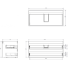 Mexen Rivel armoire de salle de bain 100 cm avec lavabo Otis, 2 tiroirs, rainurée, noir mat - 91A20-10047-2-BFF71-W18M71