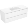 Mexen Rivel meuble de salle de bain 120 cm avec lavabo Otis, 2 tiroirs, rainuré, blanc mat - 91A20-12047-2-BFF01-W18M01