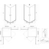Mexen Mist-B Duo cabine de douche pivotante 100 x 100 cm, transparent, or brossé - 8A2-100-100-55-00