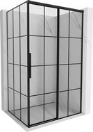 Mexen Rox cabine de douche coulissante droite 160 x 120 cm, grille noire, noire -  8C2-160-120-70-77-P