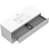 Mexen Rivel meuble de salle de bain 120 cm avec lavabo Otis, 2 tiroirs, rainuré, gris mat/blanc mat - 91A20-12047-2-BFF62-W18M0