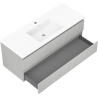 Mexen Rivel meuble de salle de bain 120 cm avec lavabo Otis, 2 tiroirs, rainuré, gris mat/blanc mat - 91A20-12047-2-BFF62-W18M0