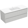 Mexen Rivel meuble de salle de bain 120 cm avec lavabo Otis, 2 tiroirs, rainuré, gris mat/blanc mat - 91A20-12047-2-BFF62-W18M0