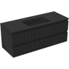 Mexen Rivel meuble de salle de bain 120 cm avec lavabo Otis, 2 tiroirs, rainuré, noir mat - 91A20-12047-2-BFF71-W18M71
