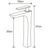 Mexen Indus robinet de lavabo haut, Noir - 744610-70