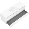 Mexen Rivel meuble de salle de bains 140 cm avec lavabo Otis, 2 tiroirs, rainuré, blanc mat - 91A20-14047-2-BFF01-W18M01