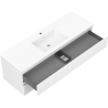 Mexen Rivel meuble de salle de bains 140 cm avec lavabo Otis, 2 tiroirs, rainuré, blanc mat - 91A20-14047-2-BFF01-W18M01