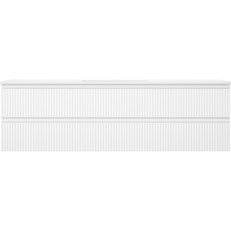 Mexen Rivel meuble de salle de bains 160 cm avec lavabo Otis, 2 tiroirs, rainuré, blanc mat - 91A20-16047-2-BFF01-W18M01