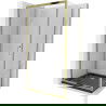 Mexen Apia cabine de douche coulissante 110 x 70 cm, transparent, doré + receveur Flat, noir - 840-110-070-50-00-4070G