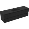 Mexen Rivel meuble de salle de bain 160 cm avec lavabo Otis, 2 tiroirs, rainuré, noir mat - 91A20-16047-2-BFF71-W18M71