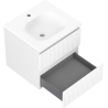 Mexen Rivel meuble de salle de bain 50 cm avec lavabo Vela, 2 tiroirs, cannelé, blanc mat - 91A20-05047-2-BFF01-W23M01