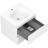Mexen Rivel meuble de salle de bain 50 cm avec lavabo Vela, 2 tiroirs, cannelé, blanc mat - 91A20-05047-2-BFF01-W23M01