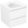 Mexen Rivel meuble de salle de bain 50 cm avec lavabo Vela, 2 tiroirs, cannelé, blanc mat - 91A20-05047-2-BFF01-W23M01