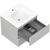Mexen Rivel meuble de salle de bain 50 cm avec lavabo Vela, 2 tiroirs, rainuré, gris mat/blanc mat - 91A20-05047-2-BFF62-W23M01