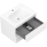 Mexen Rivel armoire de salle de bains 60 cm avec lavabo Vela, 2 tiroirs, rainurée, blanc mat - 91A20-06047-2-BFF01-W23M01