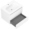 Mexen Rivel armoire de salle de bains 60 cm avec lavabo Vela, 2 tiroirs, rainurée, blanc mat - 91A20-06047-2-BFF01-W23M01