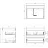Mexen Rivel armoire de salle de bains 60 cm avec lavabo Vela, 2 tiroirs, rainurée, blanc mat - 91A20-06047-2-BFF01-W23M01