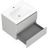 Mexen Rivel armoire de salle de bains 60 cm avec lavabo Vela, 2 tiroirs, rainurée, gris mat/blanc mat