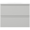 Mexen Rivel armoire de salle de bains 60 cm avec lavabo Vela, 2 tiroirs, rainurée, gris mat/blanc mat