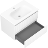 Mexen Rivel meuble de salle de bain 70 cm avec lavabo Vela, 2 tiroirs, rainuré, blanc mat - 91A20-07047-2-BFF01-W23M01
