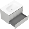 Mexen Rivel meuble de salle de bain 70 cm avec lavabo Vela, 2 tiroirs, rainuré, gris mat/blanc mat - 91A20-07047-2-BFF62-W23M01