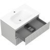 Mexen Rivel meuble de salle de bain 70 cm avec lavabo Vela, 2 tiroirs, rainuré, gris mat/blanc mat - 91A20-07047-2-BFF62-W23M01