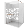 Mexen Kioto+ paroi de douche avec étagère Walk-in 80 x 200 cm, motif blanc, or rose - 800-080-121-60-85