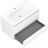 Mexen Rivel meuble de salle de bains 80 cm avec lavabo Vela, 2 tiroirs, rainuré, blanc mat - 91A20-08047-2-BFF01-W23M01