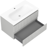 Mexen Rivel meuble de salle de bain 80 cm avec lavabo Vela, 2 tiroirs, rainuré, gris mat/blanc mat - 91A20-08047-2-BFF62-W23M01