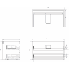 Mexen Rivel meuble de salle de bain 80 cm avec lavabo Vela, 2 tiroirs, rainuré, gris mat/blanc mat - 91A20-08047-2-BFF62-W23M01