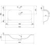 Mexen Rivel meuble de salle de bain 80 cm avec lavabo Vela, 2 tiroirs, rainuré, gris mat/blanc mat - 91A20-08047-2-BFF62-W23M01