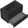 Mexen Rivel meuble de salle de bain 80 cm avec lavabo Vela, 2 tiroirs, rainuré, noir mat - 91A20-08047-2-BFF71-W23M71