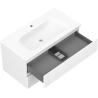 Mexen Rivel meuble de salle de bains 90 cm avec lavabo Vela, 2 tiroirs, cannelé, blanc mat - 91A20-09047-2-BFF01-W23M01