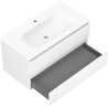 Mexen Rivel meuble de salle de bains 90 cm avec lavabo Vela, 2 tiroirs, cannelé, blanc mat - 91A20-09047-2-BFF01-W23M01