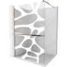Mexen Kioto+ paroi de douche avec étagère Walk-in 100 x 200 cm, vague blanche, or rose - 800-100-121-60-97