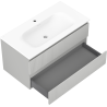 Mexen Rivel meuble de salle de bain 90 cm avec lavabo Vela, 2 tiroirs, rainuré, gris mat/blanc mat - 91A20-09047-2-BFF62-W23M01