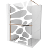 Mexen Kioto+ paroi de douche avec étagère Walk-in 140 x 200 cm, motif blanc, or rose - 800-140-121-60-97