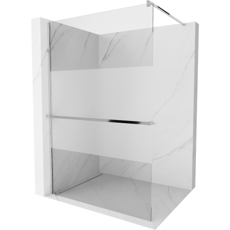 Mexen Kioto+ paroi de douche avec tablette Walk-in 140 x 200 cm, transparent/givré, chrome - 800-140-121-01-35