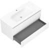Mexen Rivel meuble de salle de bains 100 cm avec lavabo Vela, 2 tiroirs, rainuré, blanc mat - 91A20-10047-2-BFF01-W23M01